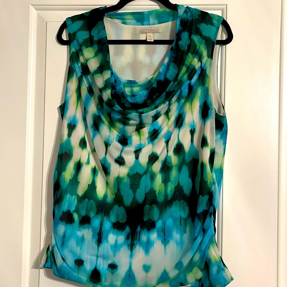 Cowl neck sleeveless blouse